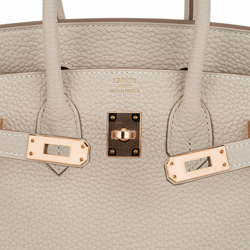 👜Birkin 25 Bag Craie Togo Leather with Rose Gold Hardware