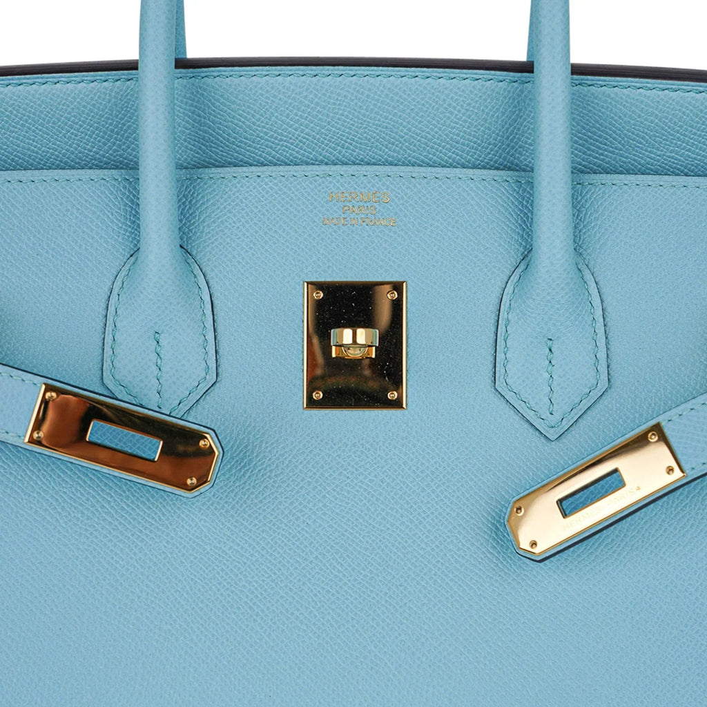 👜Birkin 35 Bag Blue Atoll Gold Hardware Epsom Leather
