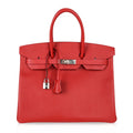 👜Birkin 35 Bag Rouge Casaque Lipstick Red Epsom Palladium new