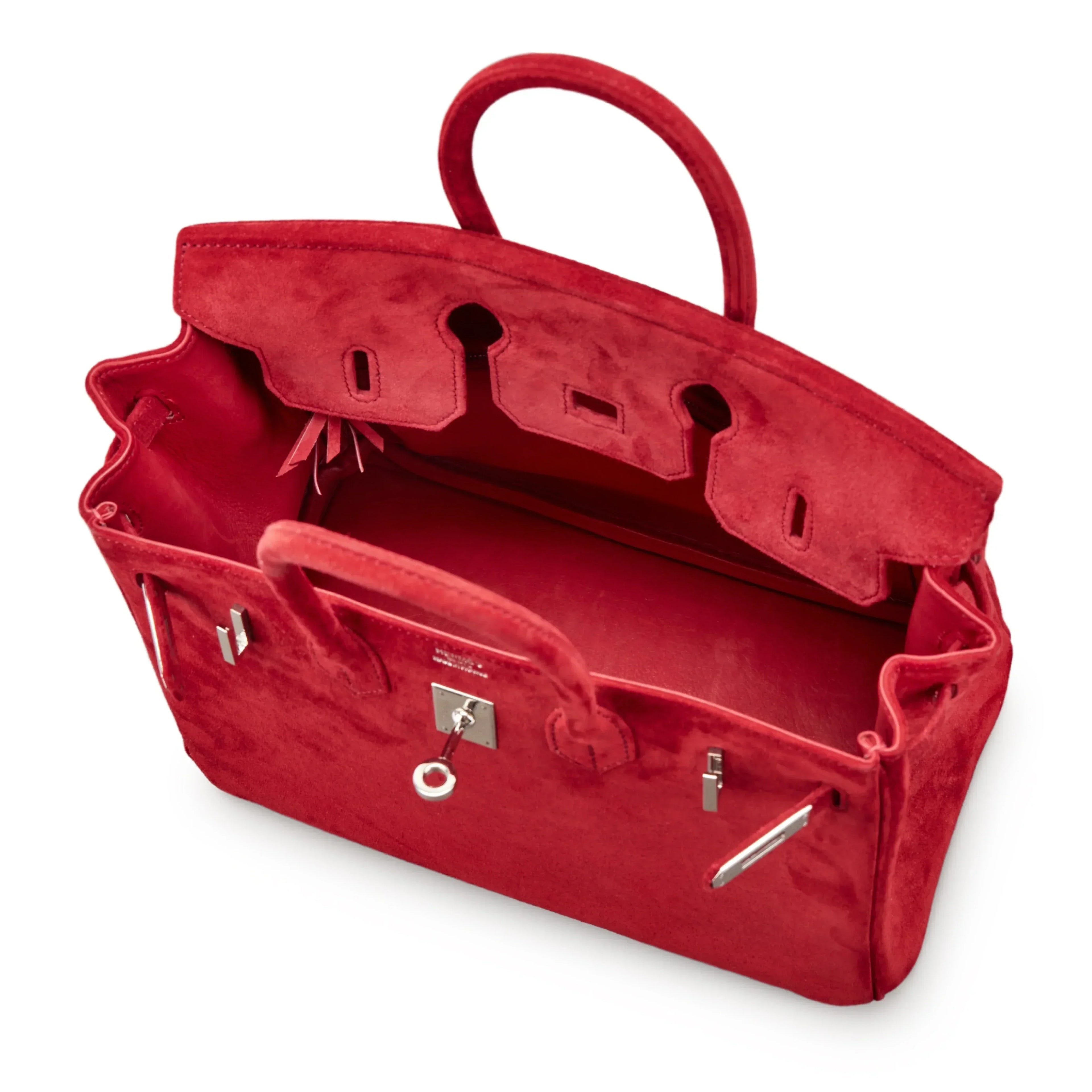 👜Birkin 25 Palladium Hardware Rouge Vif Doblis