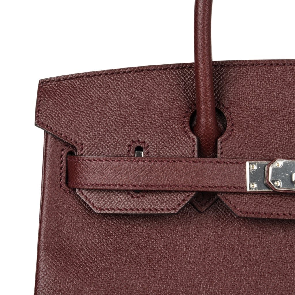 👜Birkin 30 Bag Bordeaux Epsom Palladium Hardware