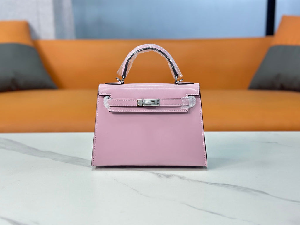 Kelly Sellier 19cm & 22cm & 25cm Rose Sakura Box Calf Leather Gold Hardware & Palladium Hardware Women Handbag