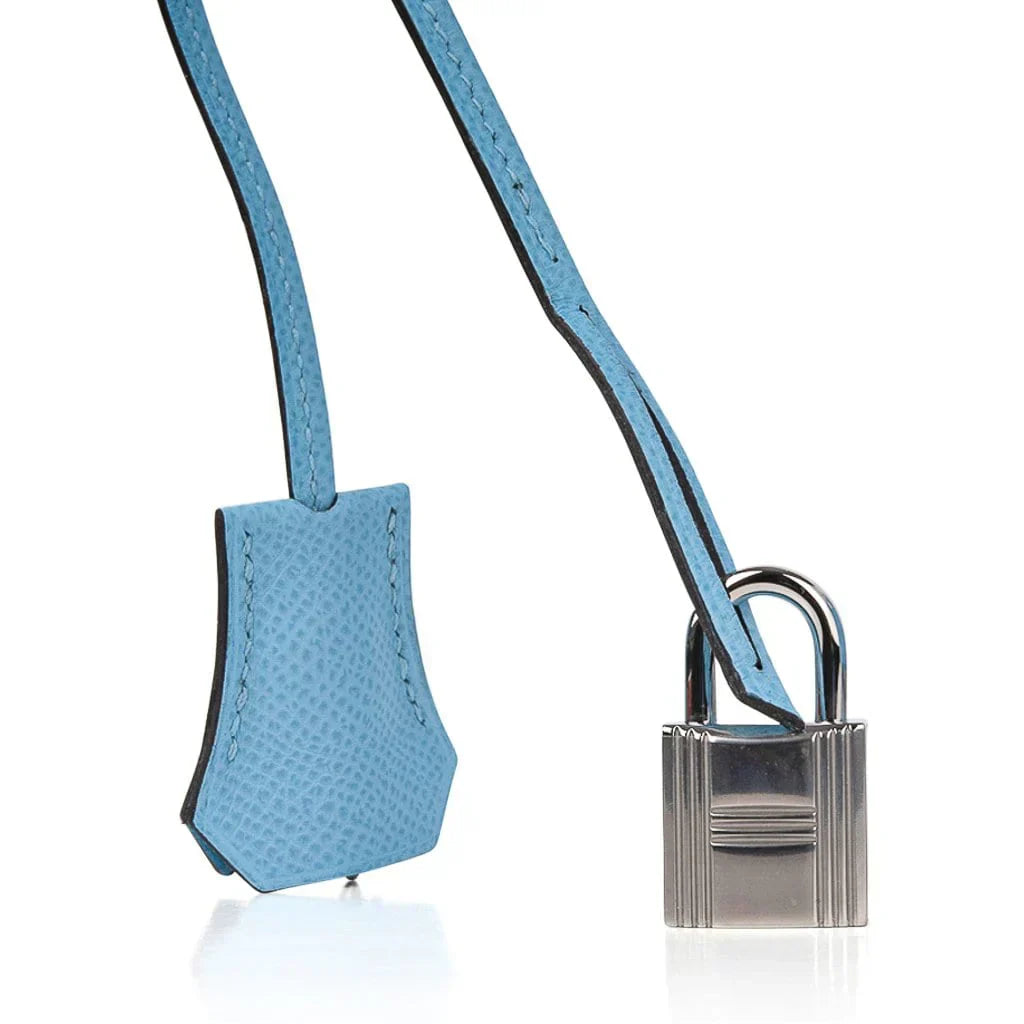 👜Birkin 30 Bag Blue Celeste Epsom Palladium Hardware New