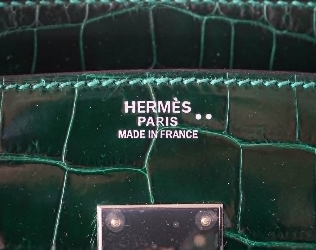 👜Birkin 30 Bag Emeraude Emerald Porosus Crocodile Palladium