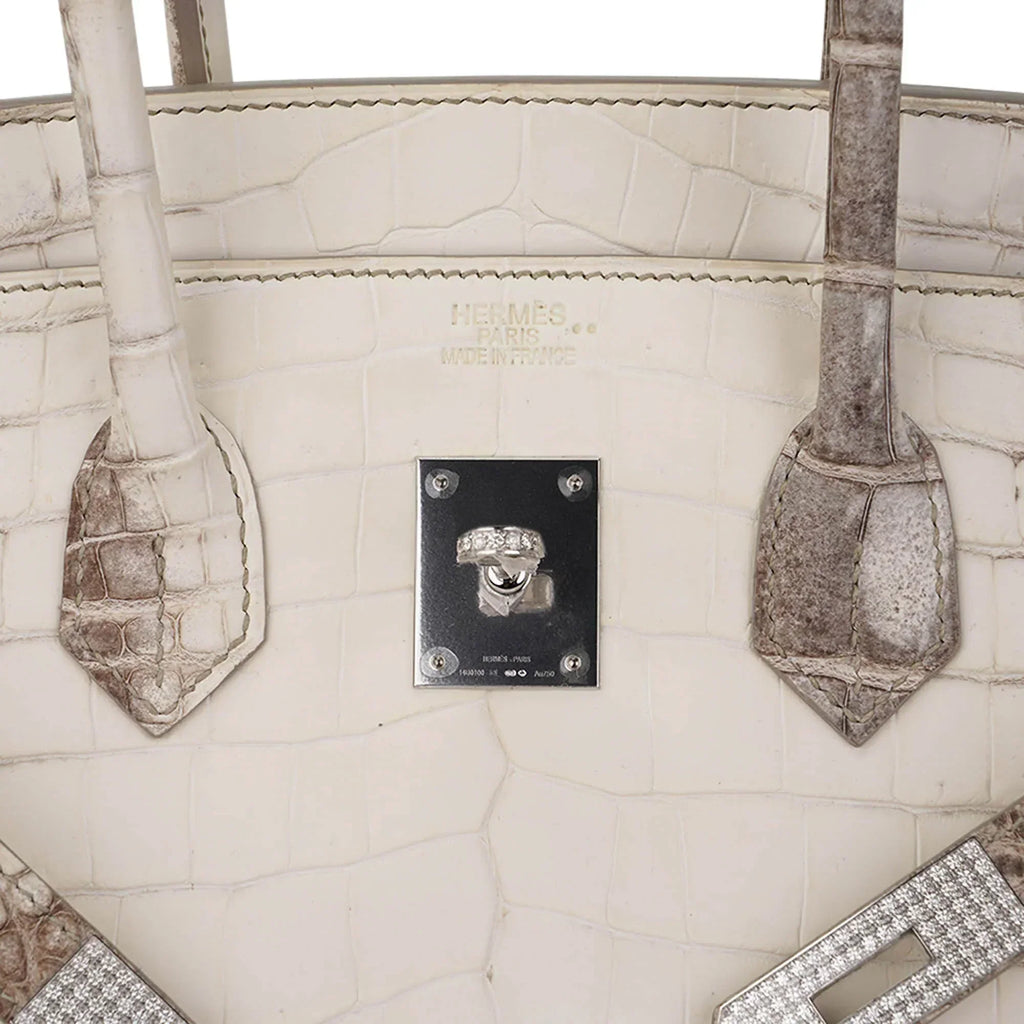 👜Birkin 35 Diamond Blanc Himalaya Matte Crocodile Limited Edition Bag
