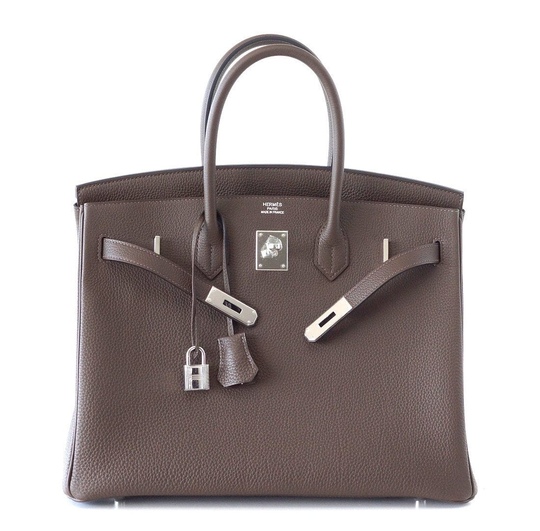 👜Birkin 35 Bag Ecorce (Bark)Taupe Togo Palladium