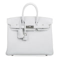👜Birkin 25 Bag HSS White Clemence Trench Interior Brushed Palladium Hardware
