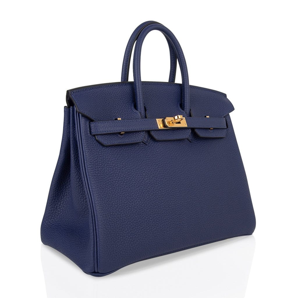 👜Birkin 25 Bag Blue Encre Gold Hardware Togo Leather