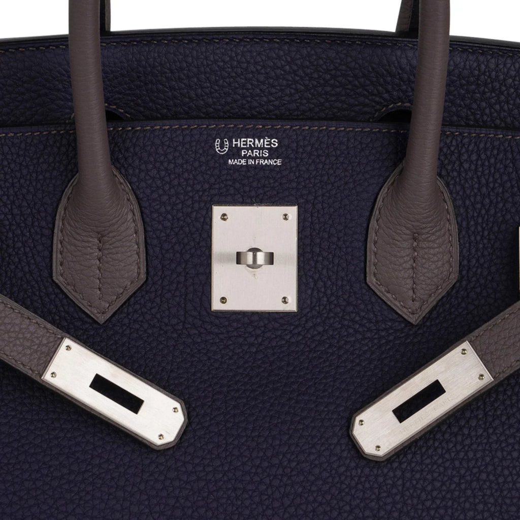 👜Special Order HSS Birkin 30 Bag Blue Nuit & Etain Togo Leather with Brushed Palladium Hardware