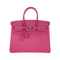 👜Birkin 35 Bag Fuchsia Ostrich Palladium Hardware