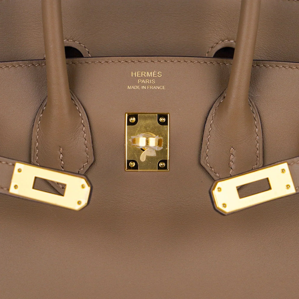 👜Birkin 25 Beige De Weimar Veau Jonathan Leather Gold Hardware