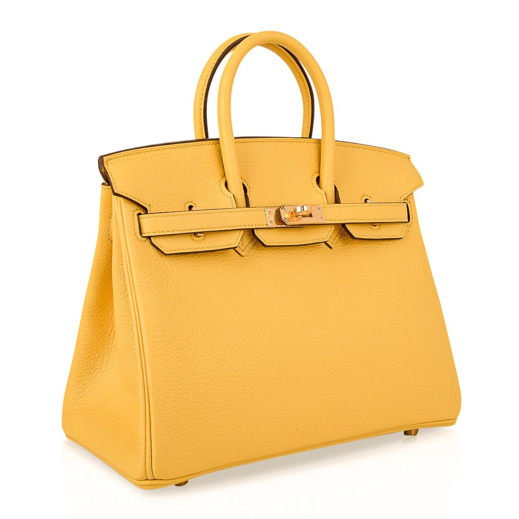 👜Birkin 25 Bag Jaune de Naples Novillo Gold Hardware