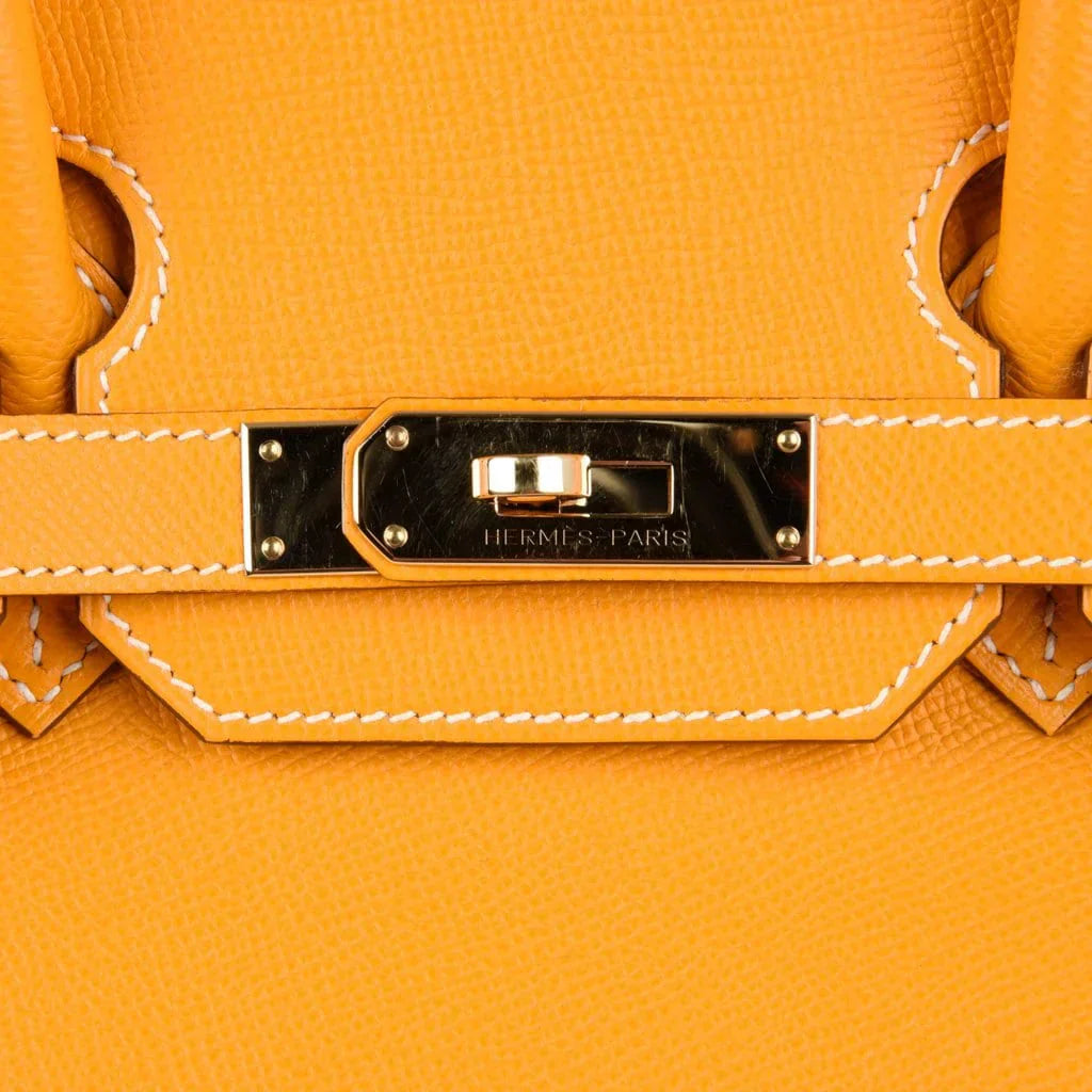 👜Birkin 35 Bag Yellow Jaune D’Or Candy Limited Edition Epsom Permabrass