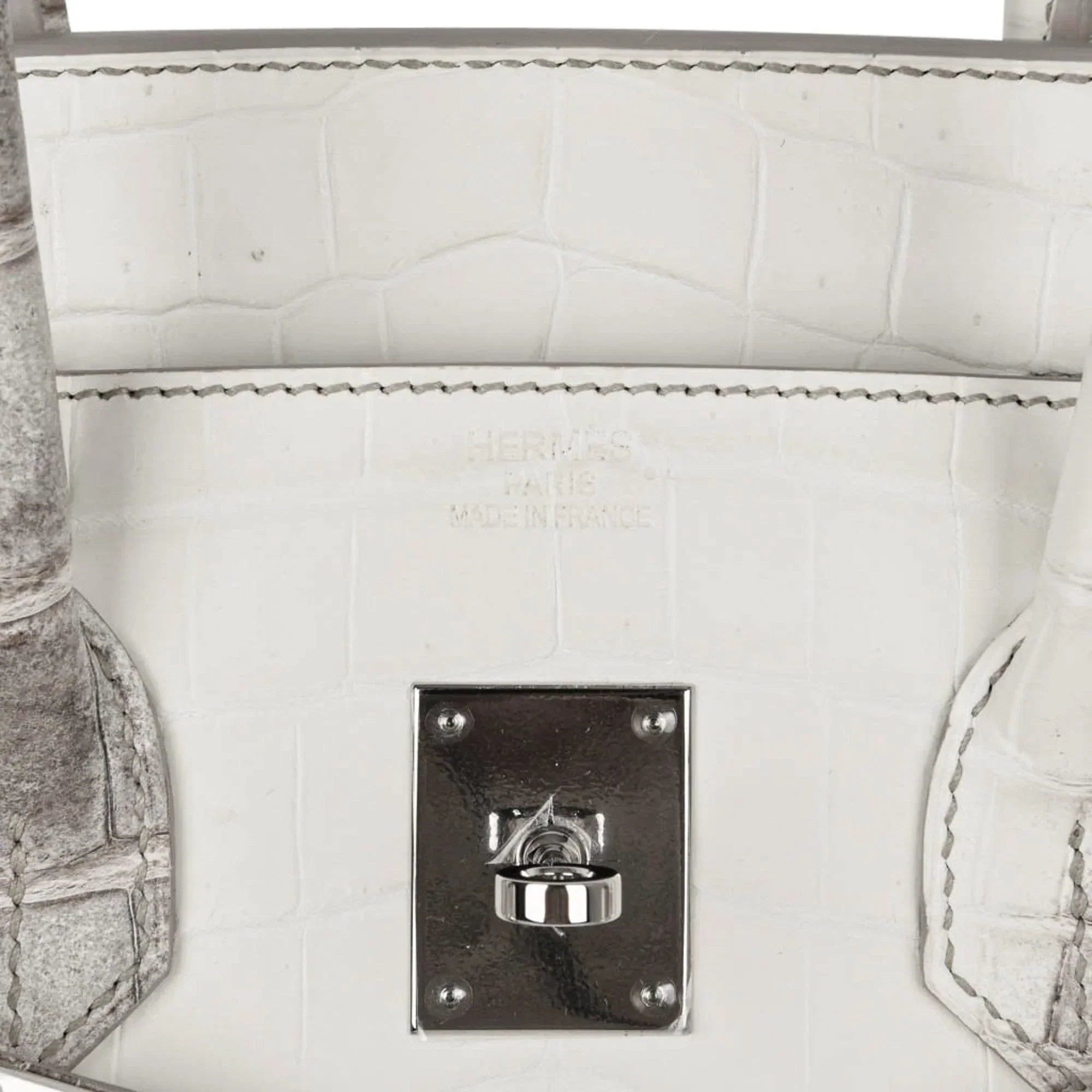 👜Birkin 35 Himalaya Blanc Crocodile Palladium Hardware