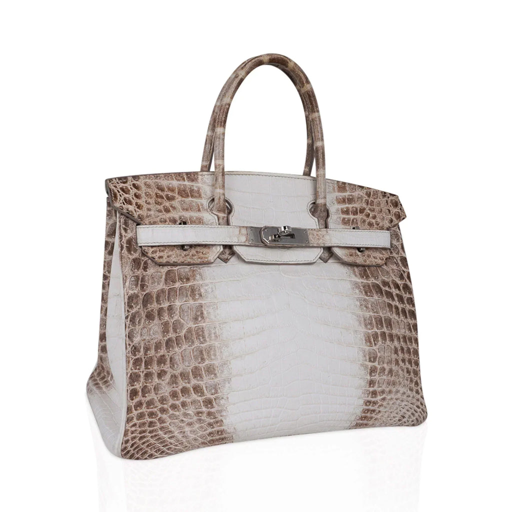 👜Birkin 30 Bag Himalaya Blanc Crocodile Palladium Hardware
