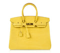 👜Birkin 35 Bag Matte Alligator Mimosa Gold Hardware Crazy Fabulous