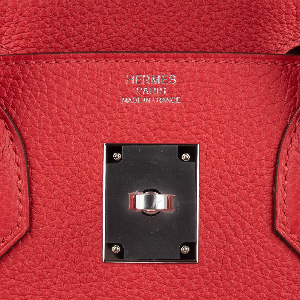 👜Verso Birkin 30 Bag Rouge Tomate & Natural Sable Togo Leather with Palladium Hardwre