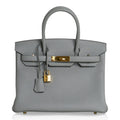 👜Birkin 30 Bag Gris Mouette Gold Hardware Togo Leather