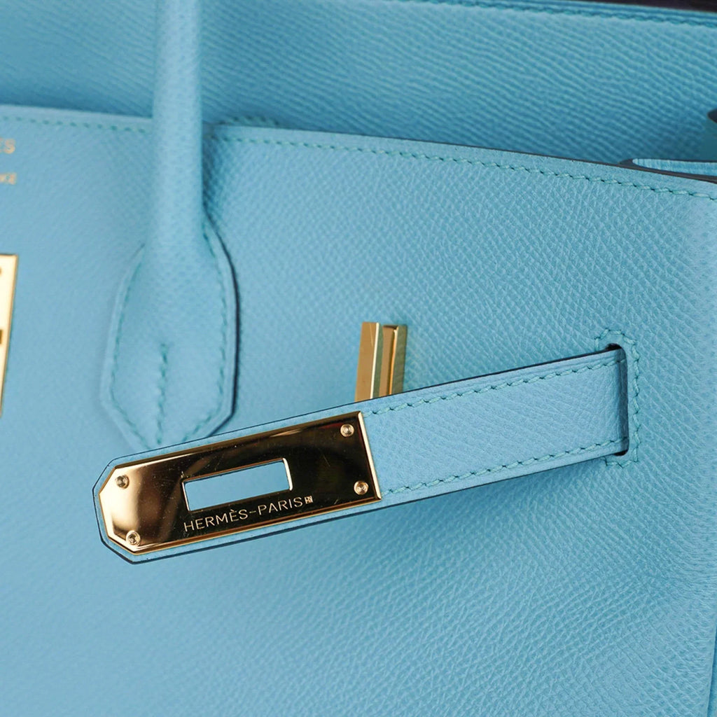 👜Birkin 35 Bag Blue Atoll Gold Hardware Epsom Leather