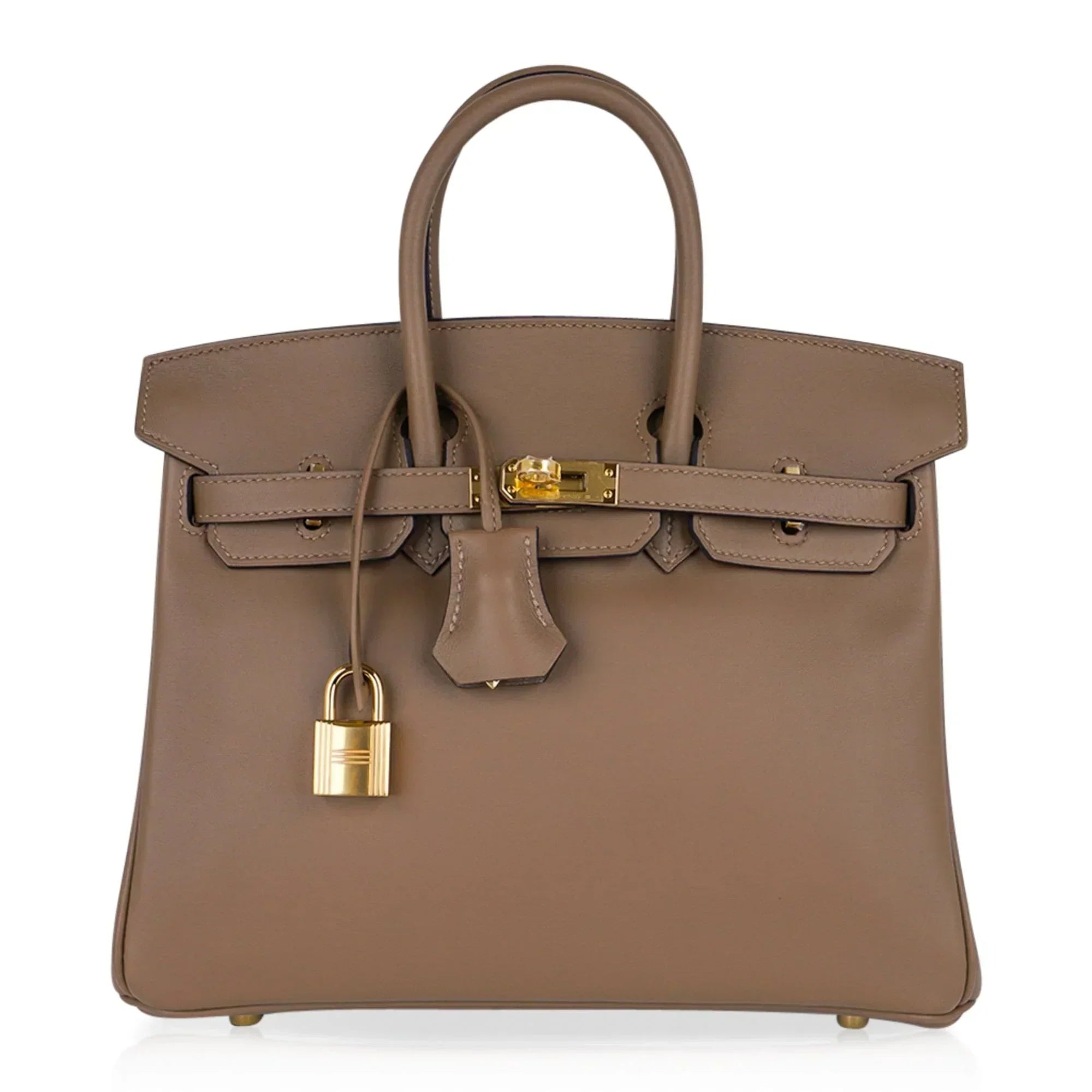 👜Birkin 25 Beige De Weimar Veau Jonathan Leather Gold Hardware