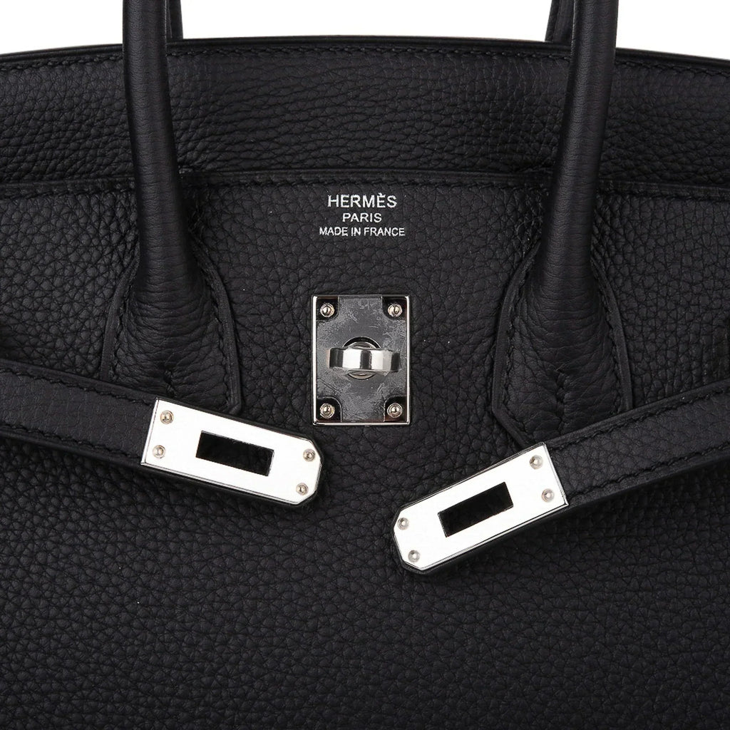 👜Birkin 25 Bag Black Palladium Hardware Togo Leather