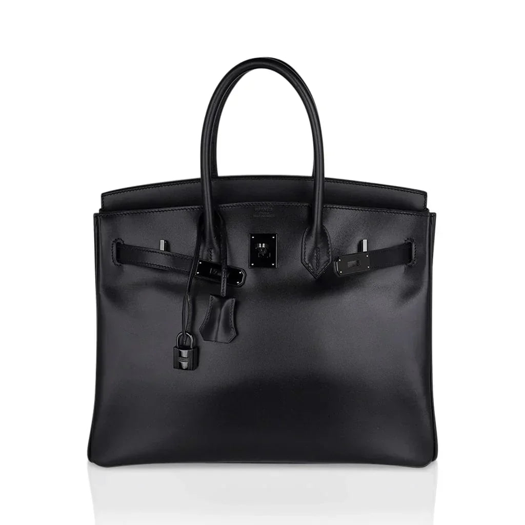 👜Birkin 35 Bag So Black Box Leather Limited Edition Very Rare