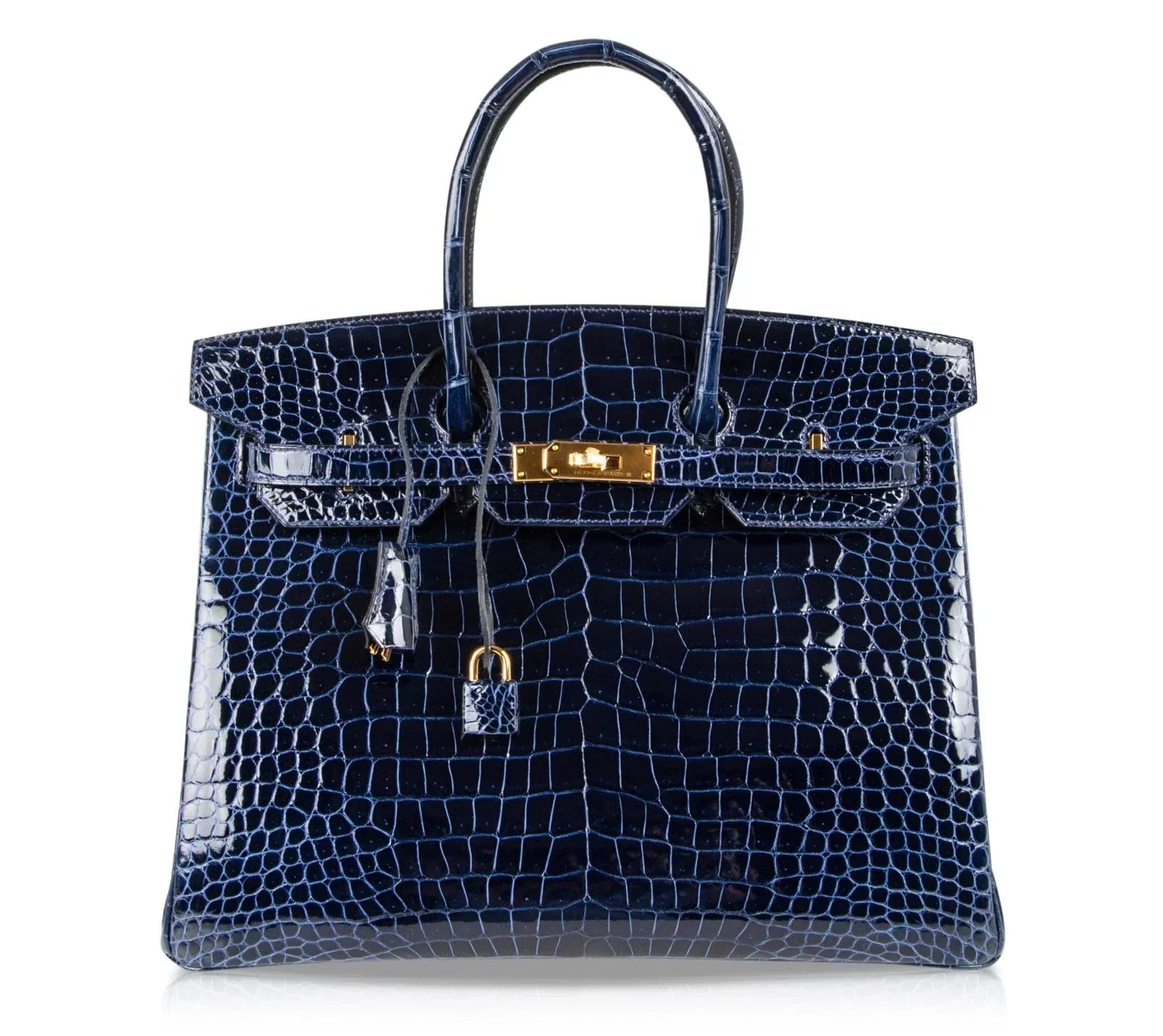 👜Birkin 35 Bag Blue Sapphire Porosus Crocodile Gold Hardware New