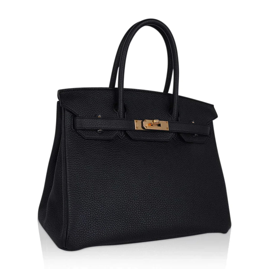 👜Birkin 30 Bag Black Togo Leather with Rose Gold Hardware