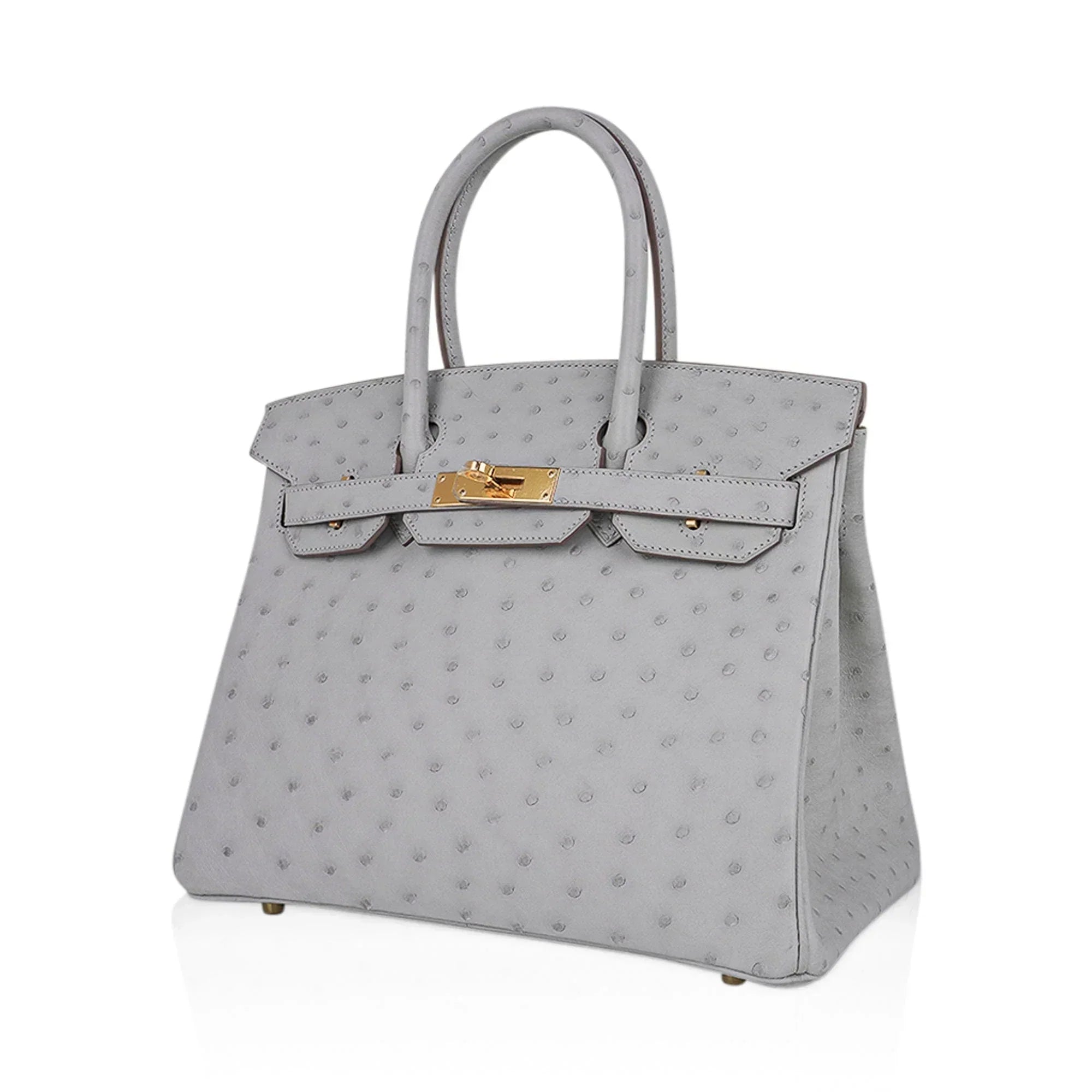 👜Birkin 30 Bag Gris Perle Ostrich with Gold Hardware