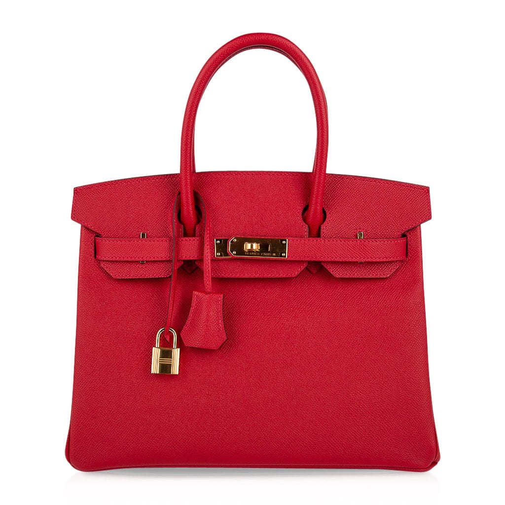 👜Birkin 30 Bag Rouge Casaque Gold Hardware Epsom Leather