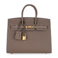 👜Birkin Sellier 25 Etoupe Gold Hardware Epsom Leather New w/Box