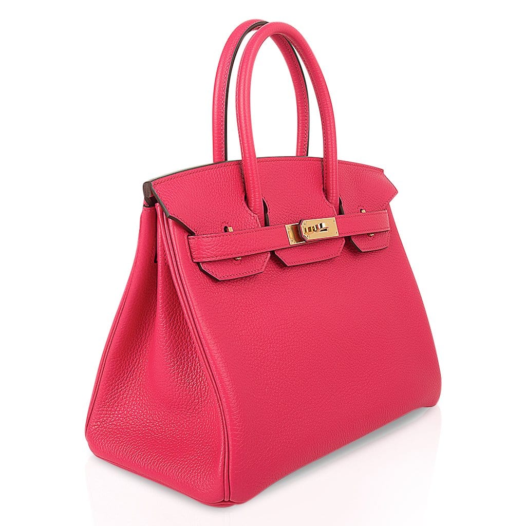 👜Birkin 30 Bag Rose Extreme Clemence Leather with Gold Hardware
