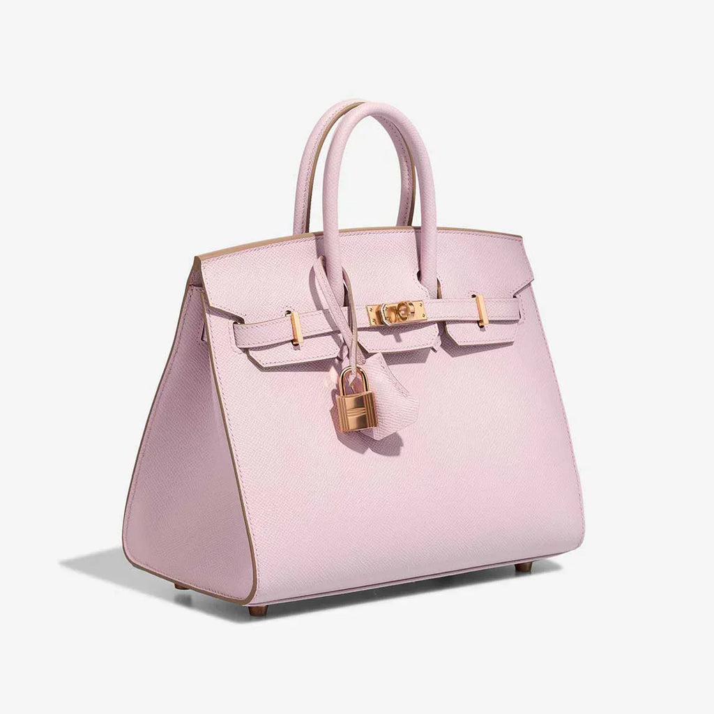 👜Birkin HSS 25 Epsom Mauve Pâle / Rose Sakura Golden Lock