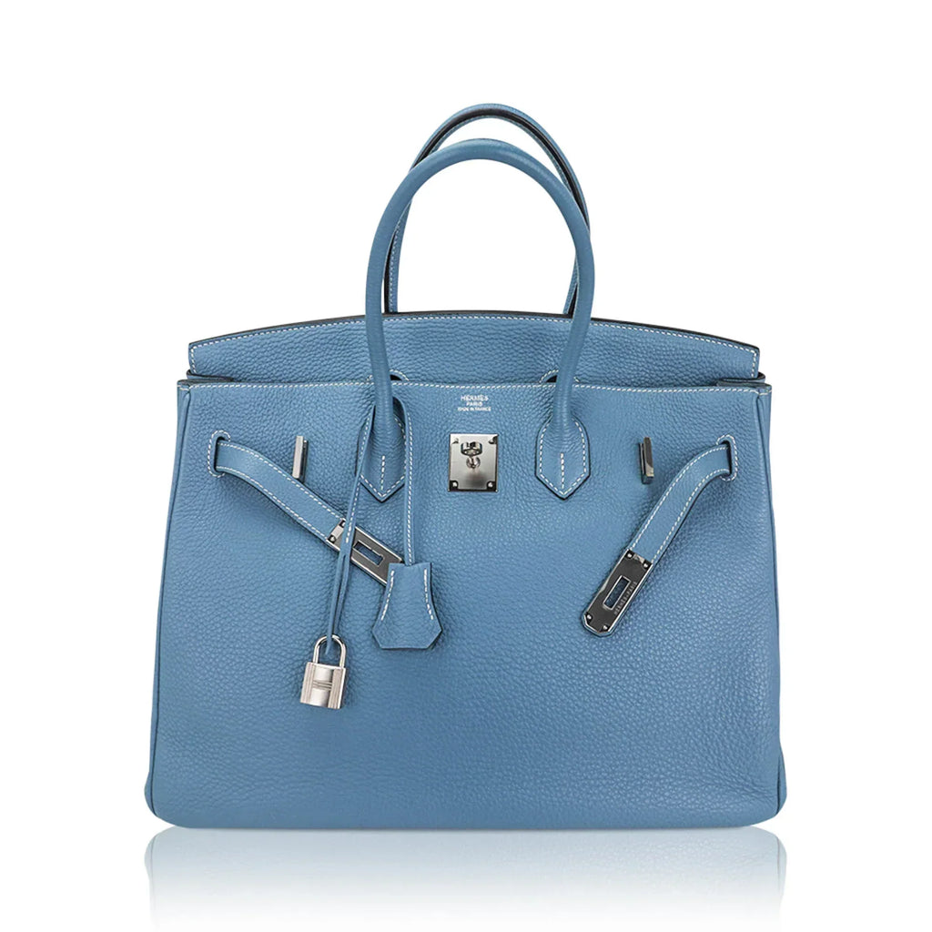 👜Birkin 35 Bag Blue Jean Togo Leather with Palladium Hardware