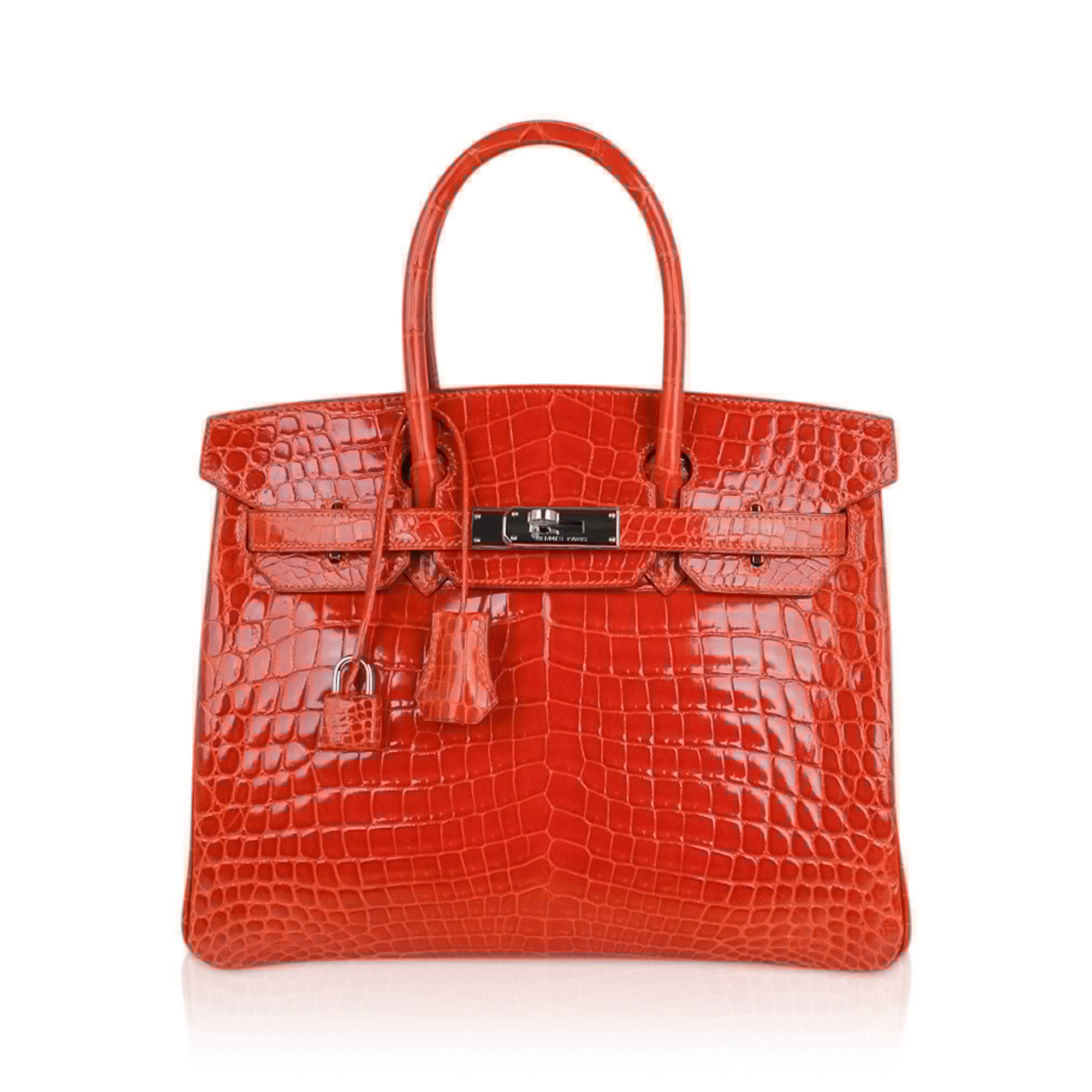👜Birkin 30 Bag Orange Crocodile with Palladium Hardware