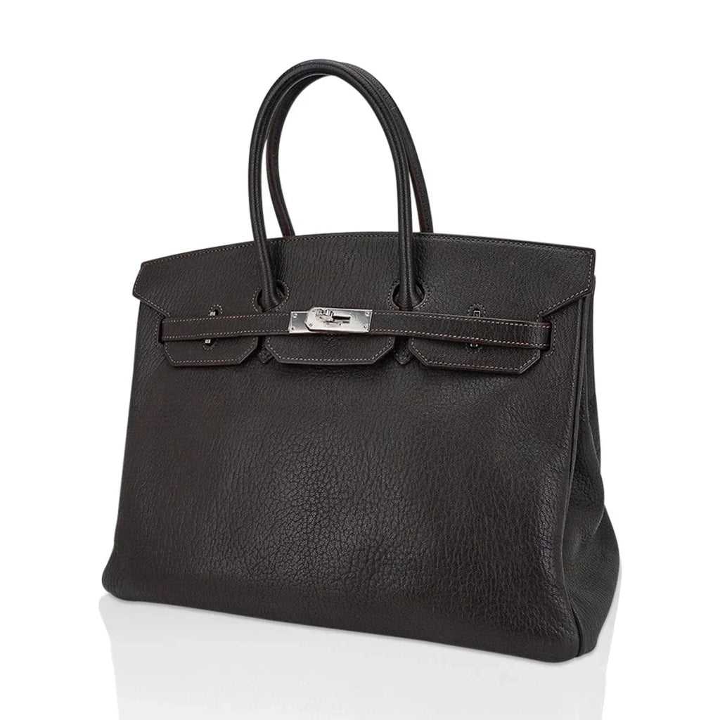 👜Birkin 35 Bag Cocoan Brown Chevre Leather with Palladium Hardware