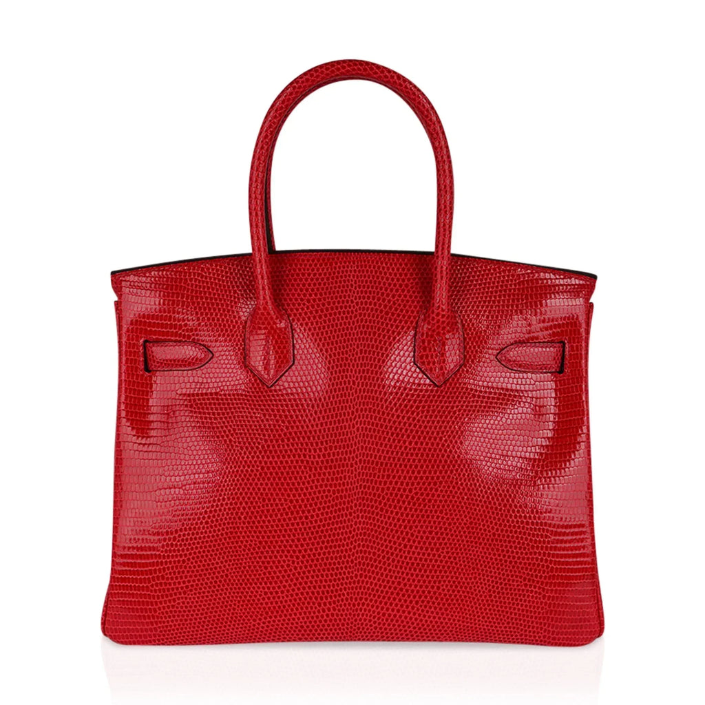 👜Birkin 30 Bag Rouge Exotique Lizard Limited Edition Gold Hardware Rare