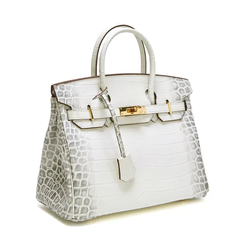 👜Birkin Bag Crocodile-Grain Cowhide Leather Gold Hardware