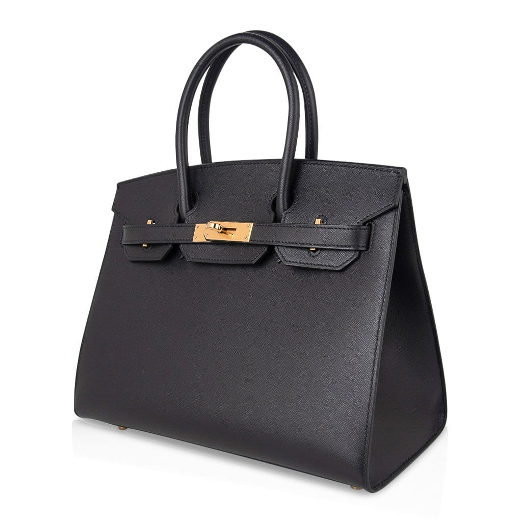 👜Birkin Sellier Limited Edition 30 Bag Black Veau Graine Monsieur Laiton