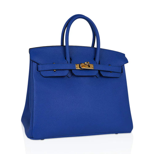 👜Birkin 25 Bag Blue Zellige Novillo Leather with Gold Hardware