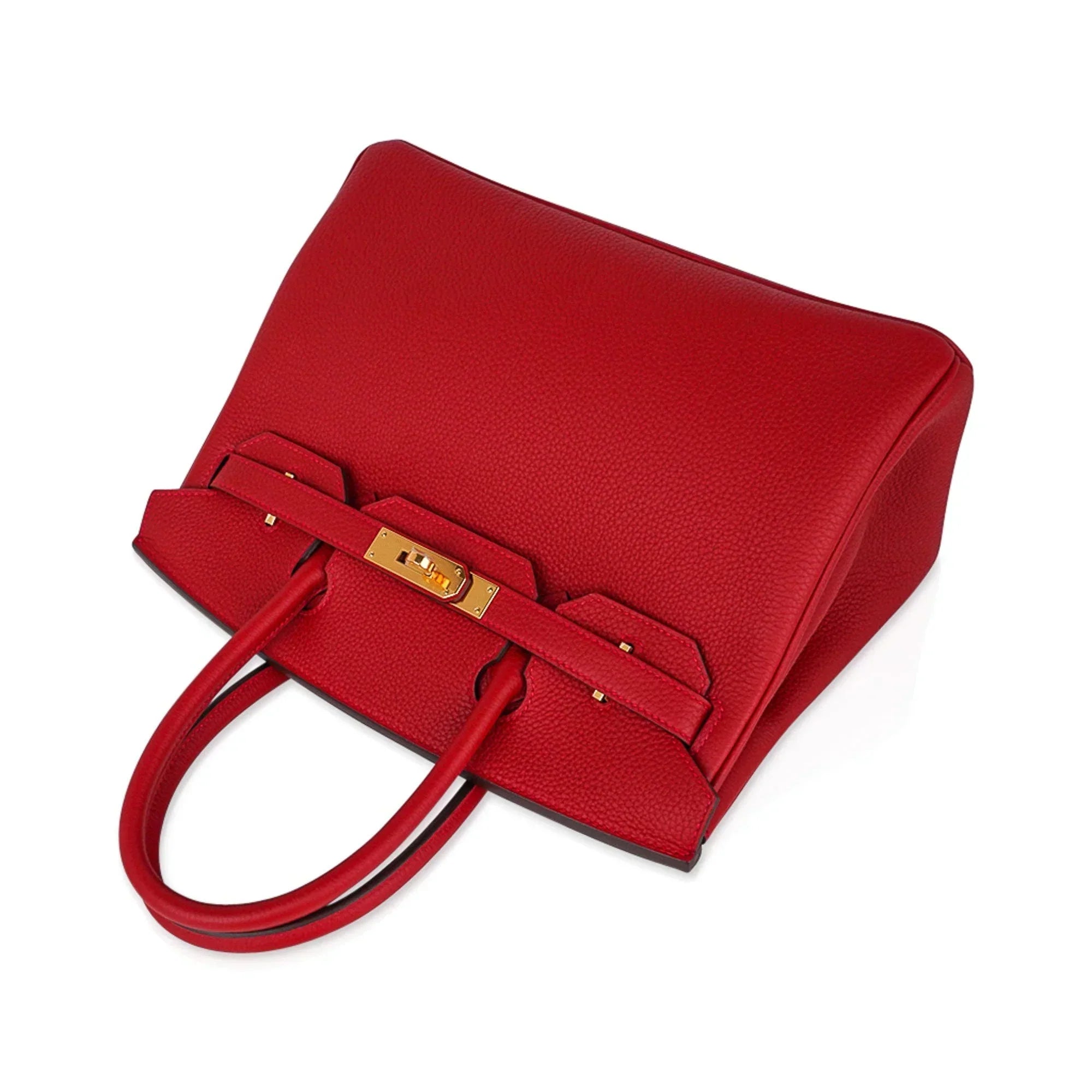 👜Birkin 30 Bag Lipstick Rouge Vif Togo Leather with Gold Hardware