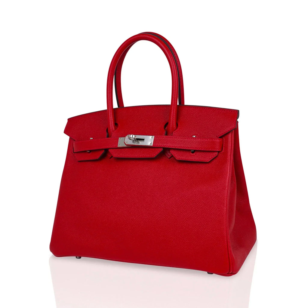 👜Birkin 30 Bag Rouge Casaque Epsom Leather with Palladium Hardware