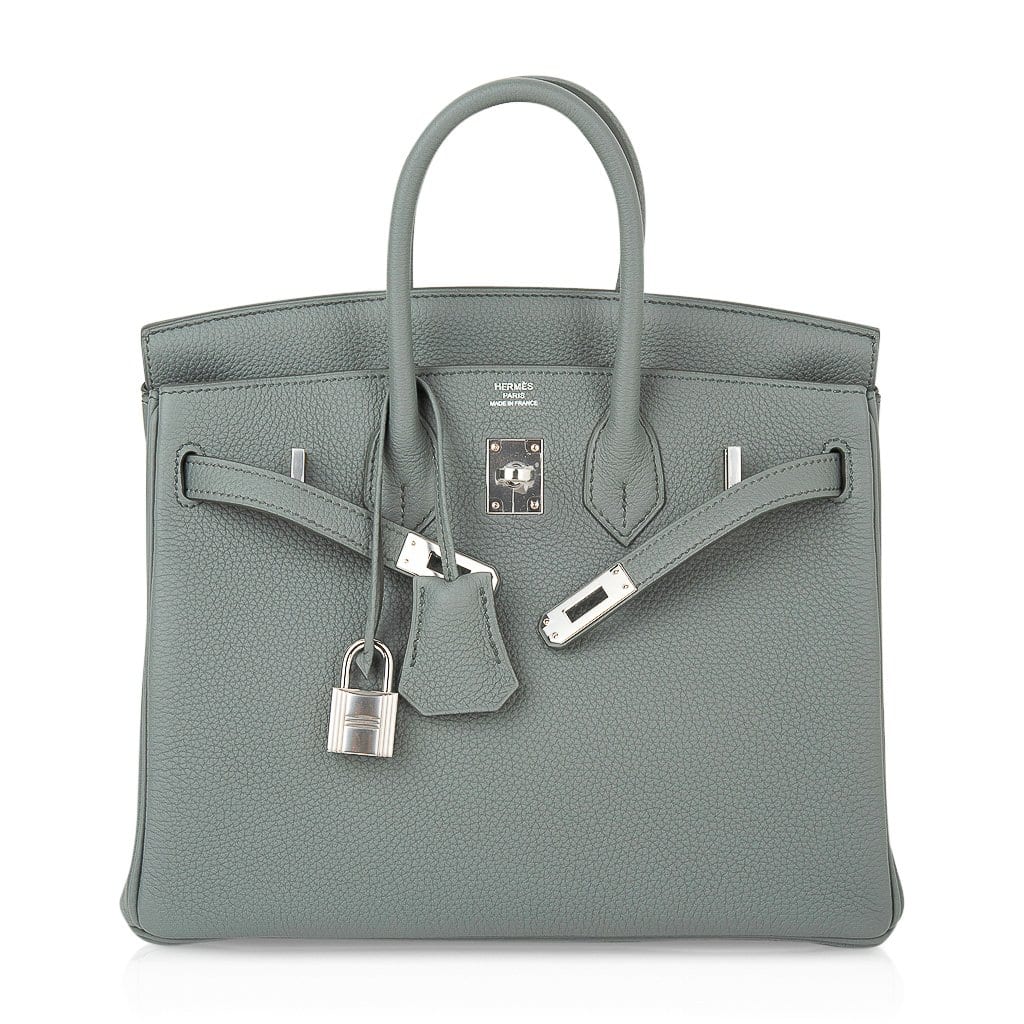 👜Birkin 25 Bag Vert Amande Togo Palladium Hardware
