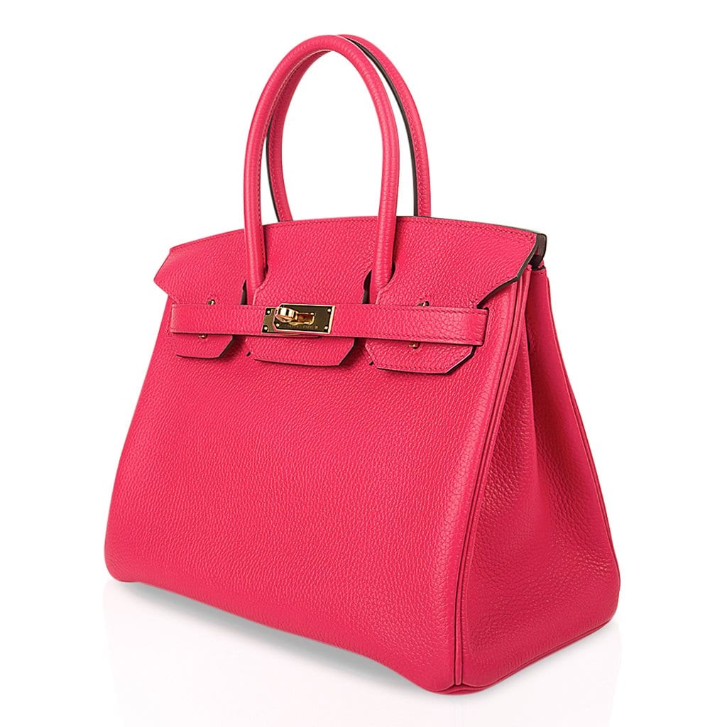 👜Birkin 30 Bag Rose Extreme Clemence Leather with Gold Hardware