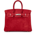 👜Birkin 25 Palladium Hardware Rouge Vif Doblis