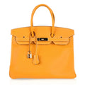 👜Birkin 35 Bag Yellow Jaune D’Or Candy Limited Edition Epsom Permabrass