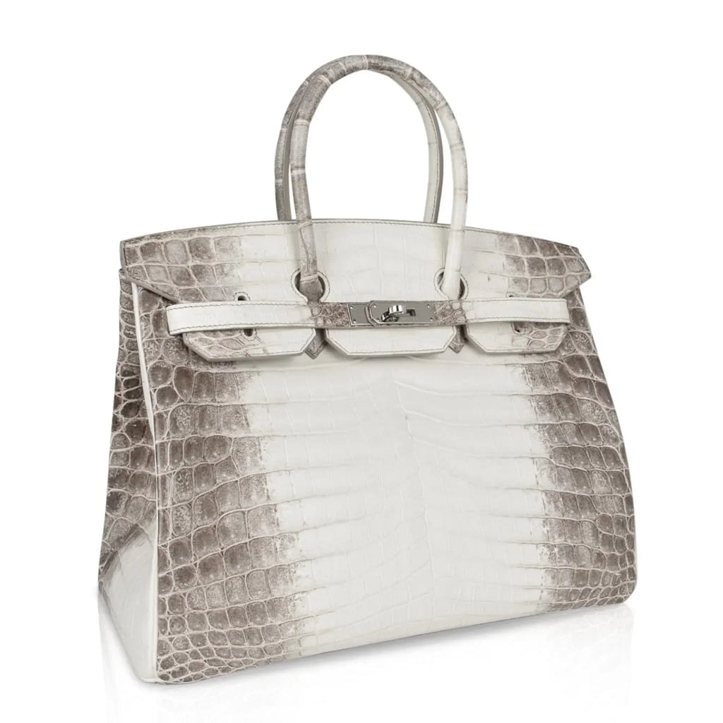 👜Birkin 35 Himalaya Blanc Crocodile Palladium Hardware