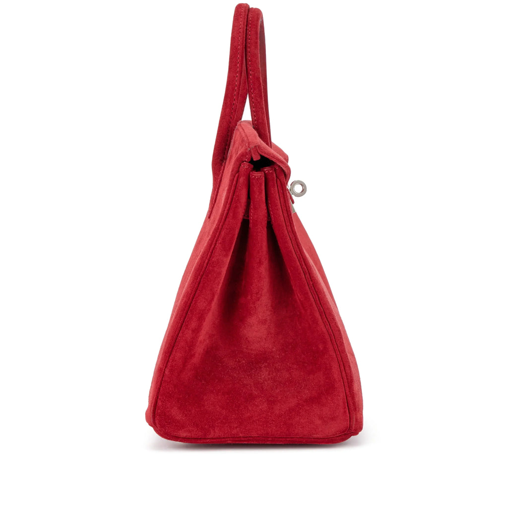 👜Birkin 25 Palladium Hardware Rouge Vif Doblis