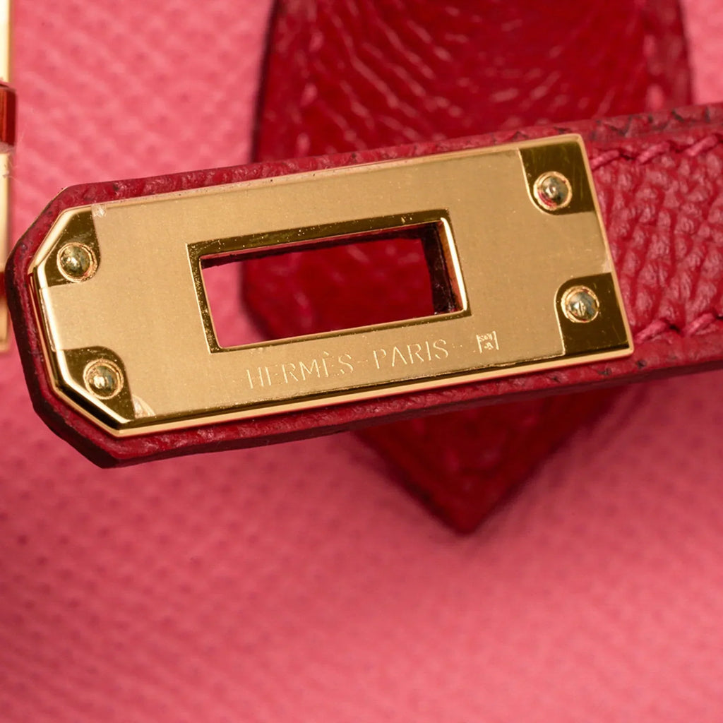 👜Birkin 25 HSS Bag Rose Azalee Rouge Casaque Epsom Gold Hardware