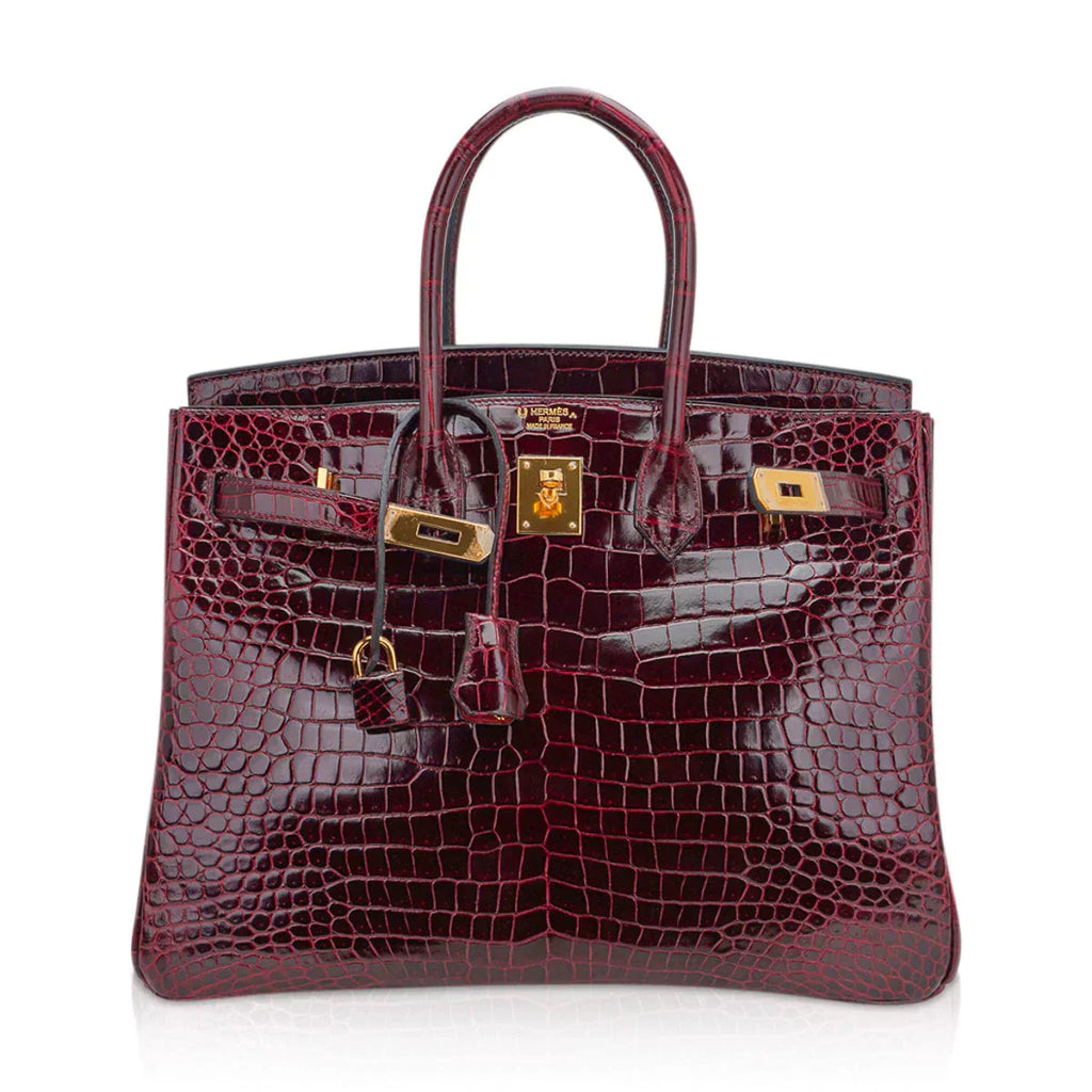 👜Special Order HSS Birkin 35 Bag Bordeaux Porosus Crocodile with Gold Hardware